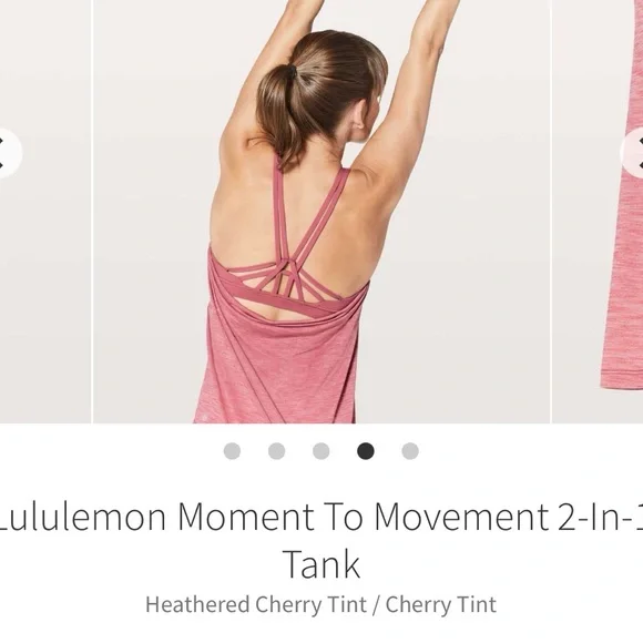 Lululemon Moment to Movement 2-in-1 Tank ~ 12 ~ Heathered Cherry Tint - Picture 9 of 10